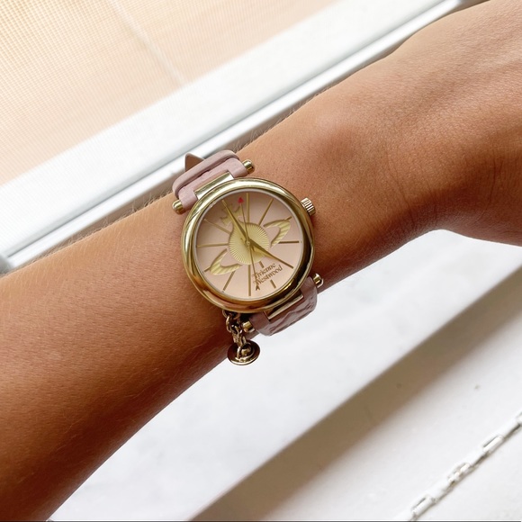 Vivienne Westwood Accessories - Vivienne Westwood Logo Round Face Watch w/Orb Charm